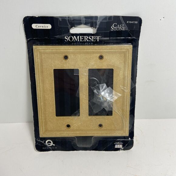 Questech Cast Double Rocker Switch Stone Cornice Sahara #104755 With 3 Screws - Picture 2 of 3